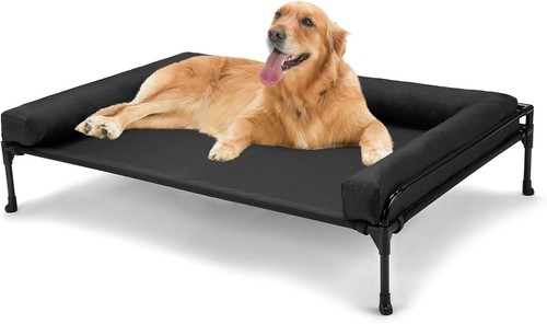 Elevated dog bed with - 3, sided